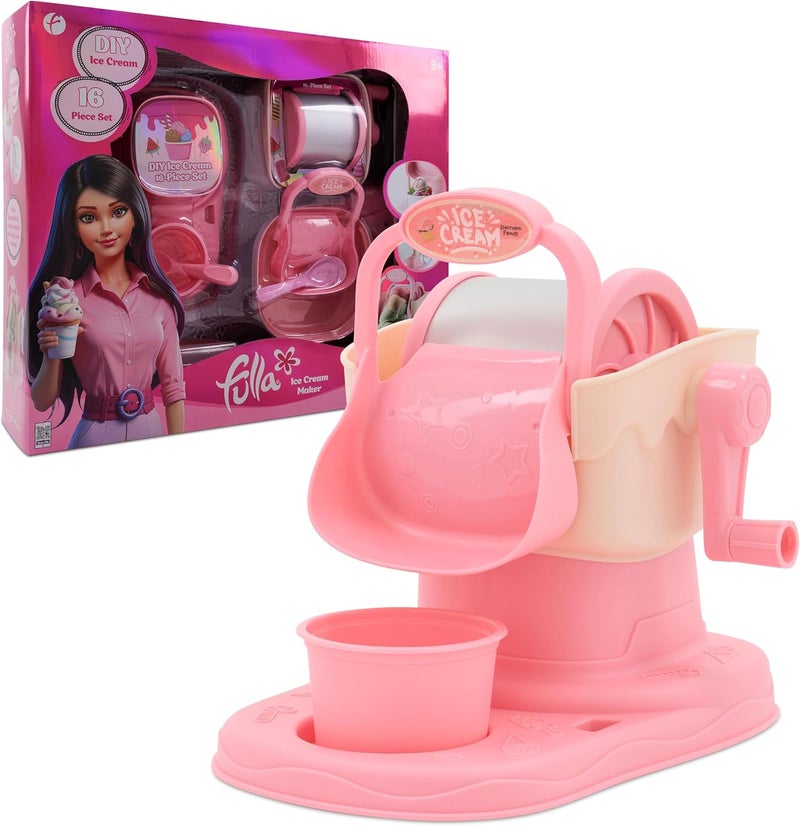 Fulla Ice Cream Maker 16-Piece DIY Set for Kids, Make Homemade Frozen Treats with Fun Toppings & Creative Kitchen Toy Gift for Parties, Girls Ages 5 and Up - Image 3